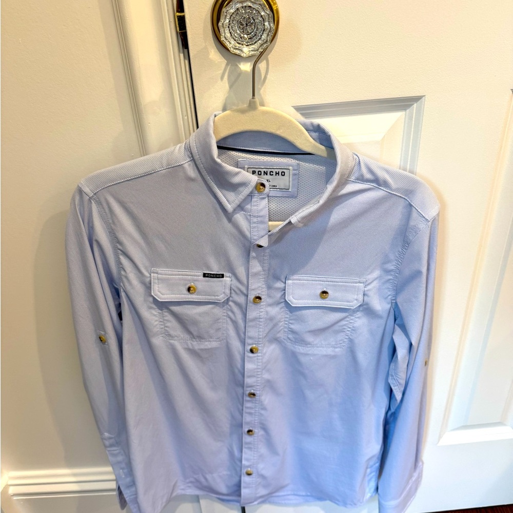 Boys Poncho Outdoor Performance shirt EUC size XL